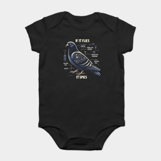 If It Flies It Spies Baby Bodysuit by MakerMind8.2